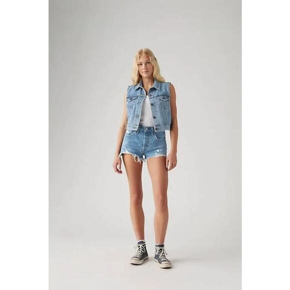 Levi's 501 Denim Jean Shorts - Women's Size 27 - Picture 1 of 6